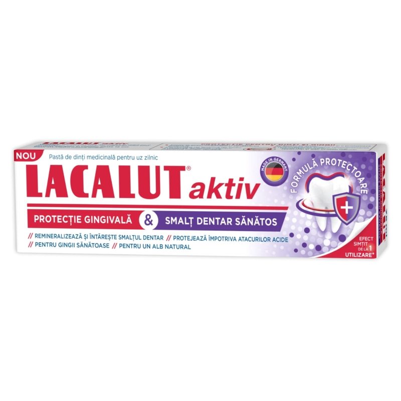 Pasta de Dinti, Lacalut, 75 ml Aktiv Protectie Gingivala si Smalt Sanatos