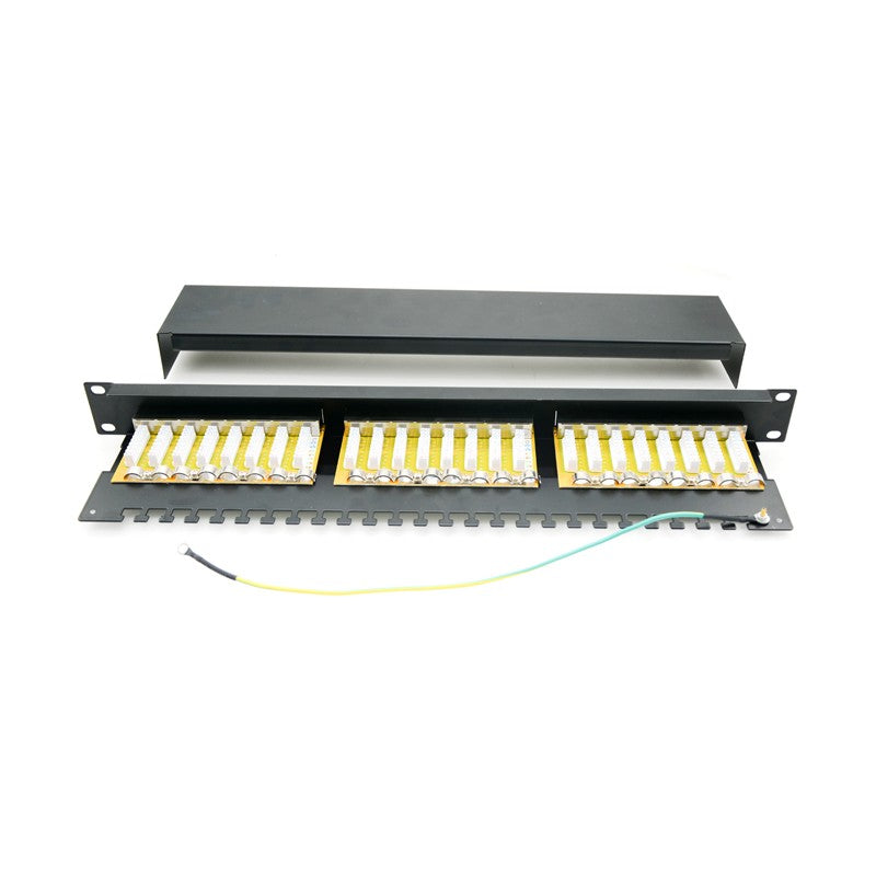 Patch panel 24 porturi ,1U, FTP Cat.5e, Krone+110 , suport de cabluri integrat - EMTEX, "PBPP33"