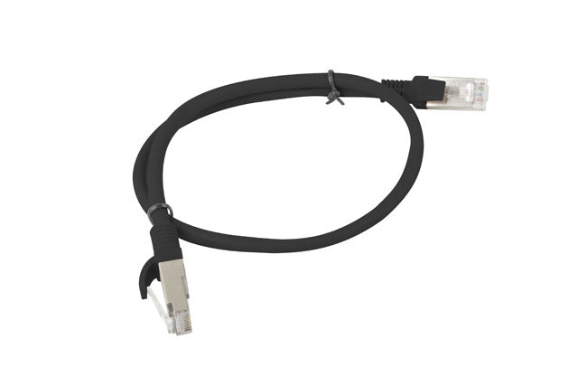 Patch cord Lanberg Cat.6 UTP 0,5 m negru "PCU6-10CC-0050-BK"