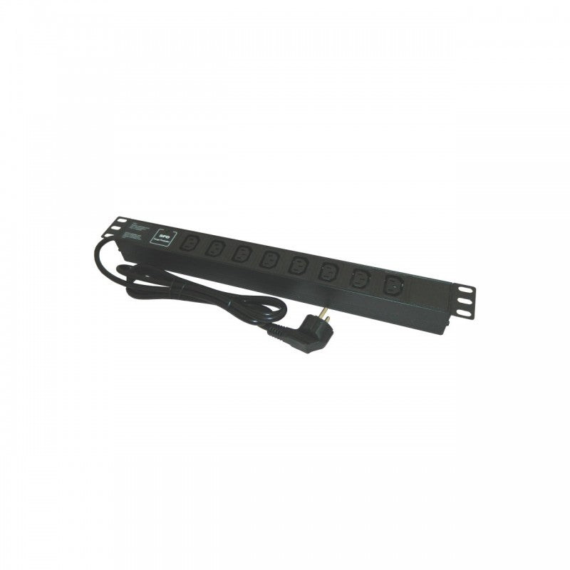 Bara alimentare aluminiu / PDU, 19 inch, 8 prize C13, protectie la supratensiune, 16A, 3500W, 3x1.5, 2m - EMTEX "PDU8C13P"