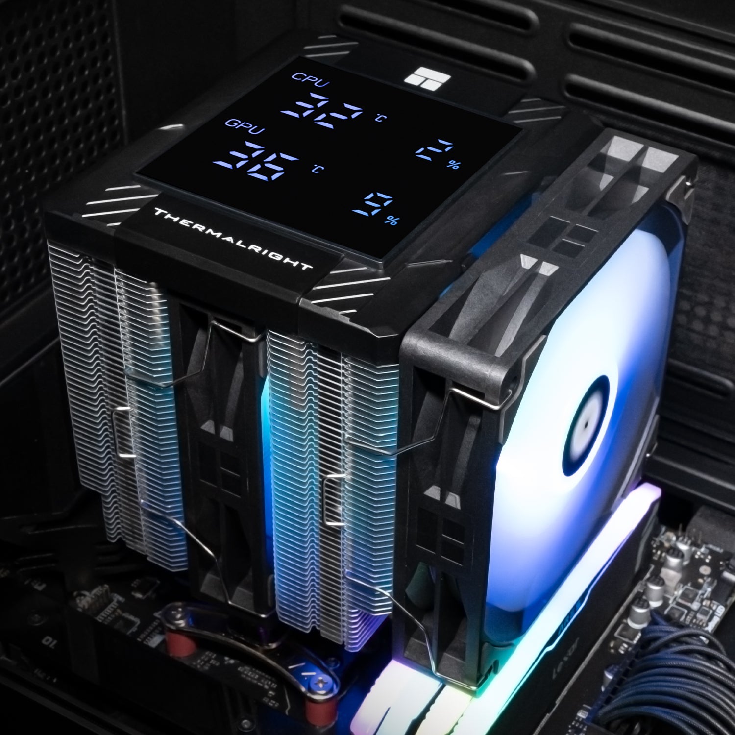 COOLER Thermalright "Peerless Assassin 120 Digital", skt. Intel si AMD, racire cu aer, vent. 2 x 120mm (TL-C12C-X28-S V2), 1850 rpm, 6 heatpipes, H 162mm, ARGB, negru, "Peerless Assassin 120 Digital Black Argb"