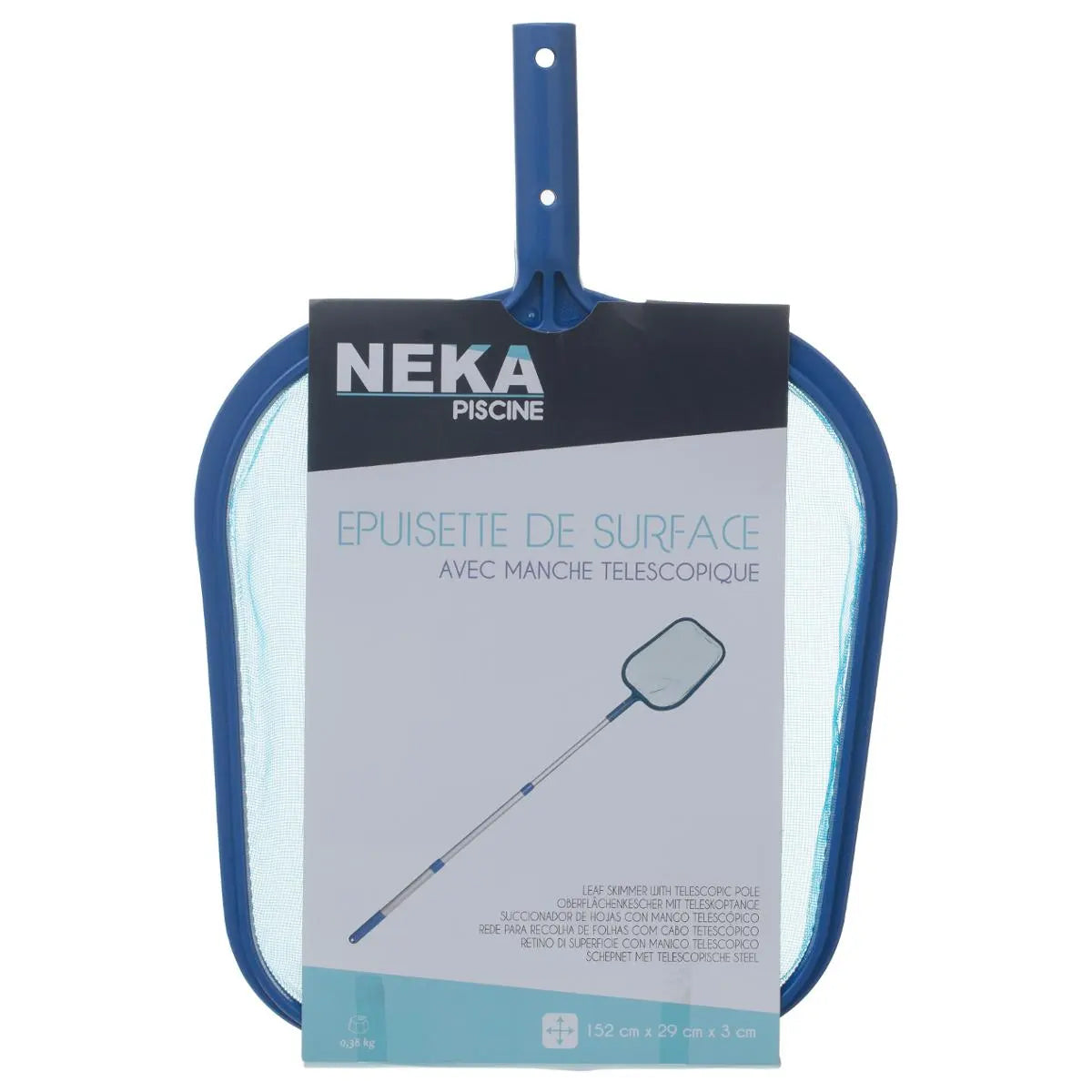 Plasa cu maner telescopic pentru curatare piscina, din aluminiu, 29x3x152 cm