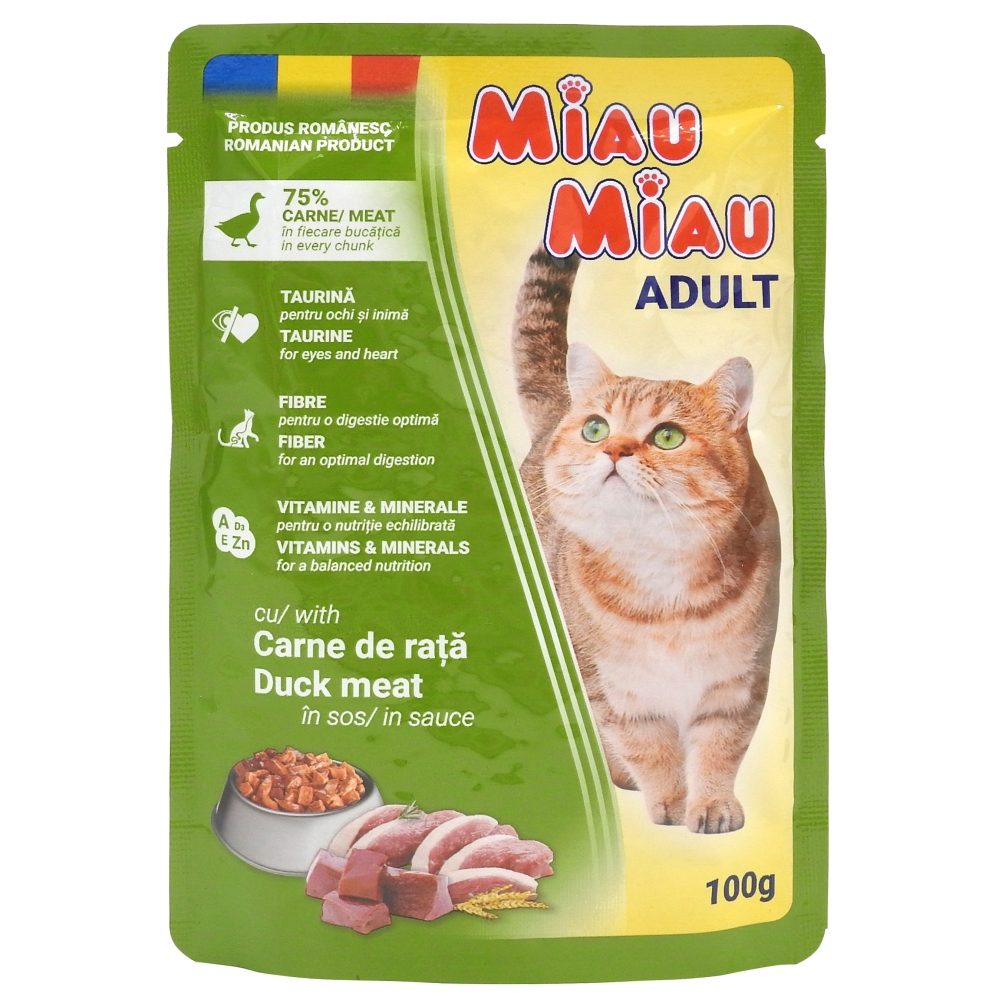Plic, Miau Miau Hrana Pisici in Sos, 100 g Rata