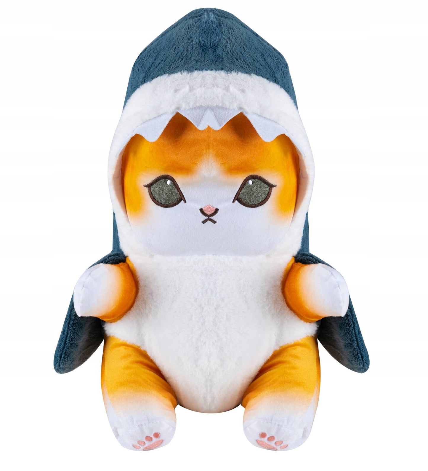 Perna plusata pentru copii, model pisica-rechin, poliester, 55x30 cm, gri - 11