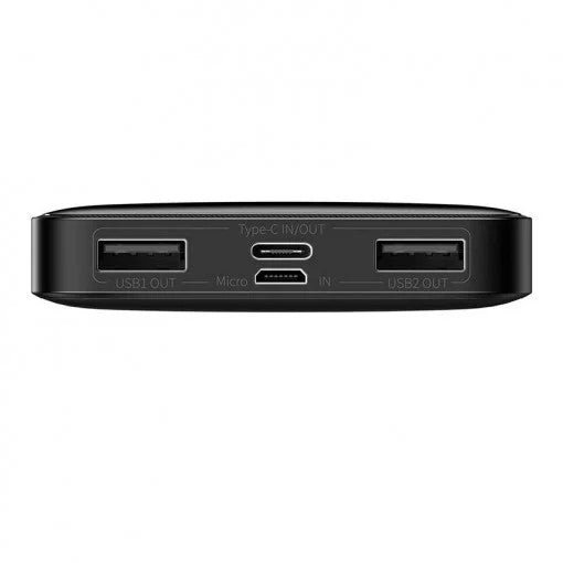 POWER BANK Baseus Bipow, 10000mAh, 15W, 2 x USB; 1 x USB Type-C, digital display pt. status baterie, total 3A, negru, "PPBD050001" - 6932172618193