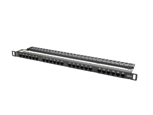 Patch panel 24 porturi 0,5U Cat.6 UTP ng "PPU6-0024-B"
