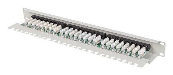 Patch panel 24 porturi 1U Cat.6A UTP gri "PPUA-1124-S"