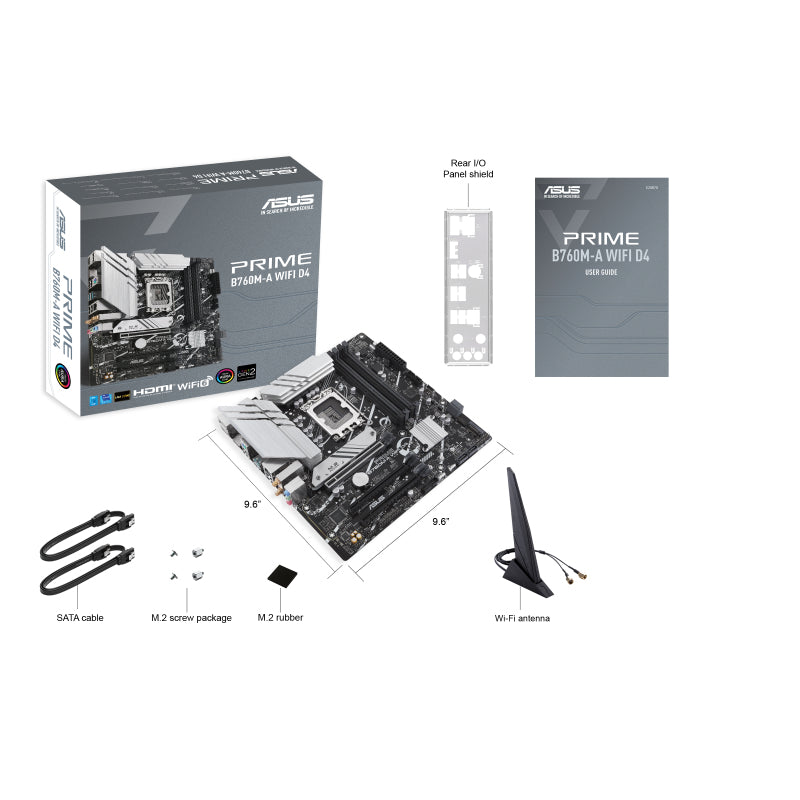ASUS PRIME B760M-A WIFI D4 LGA1700 4xDDR4 mATX 2xHDMI DP WIFI MB "PRIME B760M-A WIFI D4"