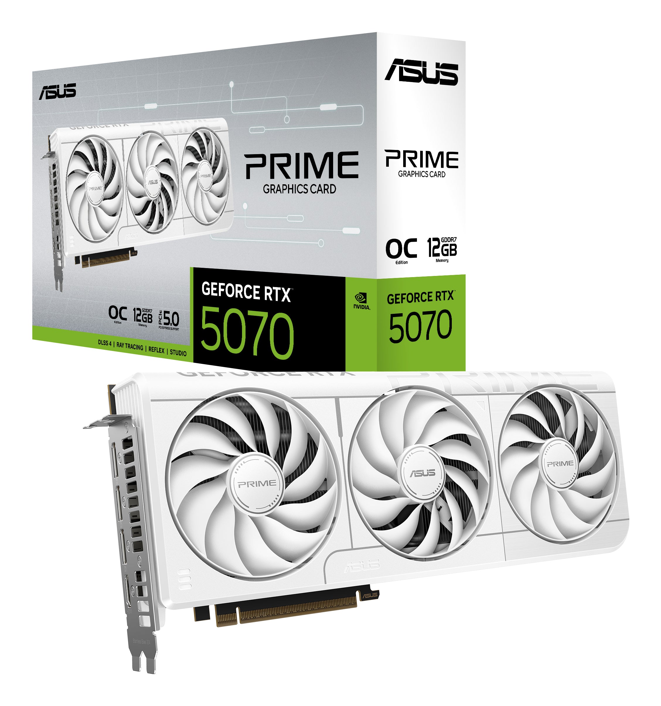 VGA PCIE16 RTX5070 12GB GDDR7/PRIME-RTX5070-O12G-WHITE ASUS "PRIME-RTX5070-O12G-WHITE"