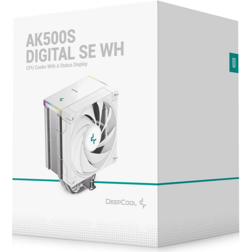 COOLER DeepCool "AK500S DIGITAL SE WH", combatibil skt. Intel si AMD, racire cu aer, ventilator 120mm, 500 - 1850 rpm, 5x6 mm heatpipes,inaltime 155mm, alb "R-AK500S-WHADMN-GJD"
