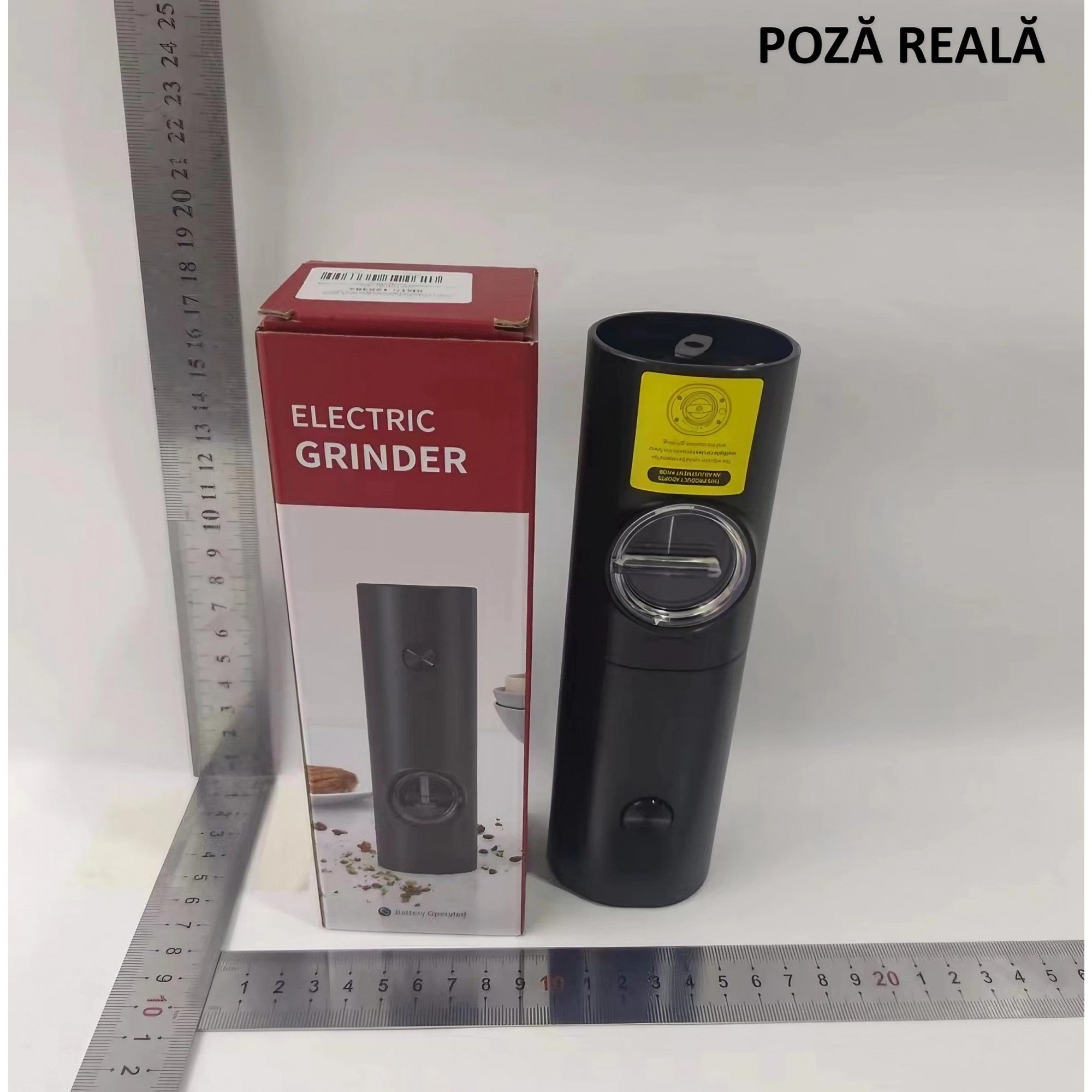 Rasnita Electrica pentru Cafea si Condimente, Cutit de Macinare din Otel Inoxidabil, Incarcare cu Baterii, Optiuni Diferite de Macinare, Usor de Manevrat, 18x5.5cm, Negru