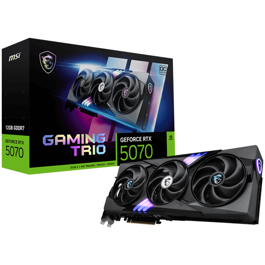 MSI - NVIDIA GeForce RTX 5070 12G GAMING TRIO OC 12GB GDDR7 PCI Express Gen 5 Graphics Card - Black "RTX 5070 12G GAMING TRIO OC"