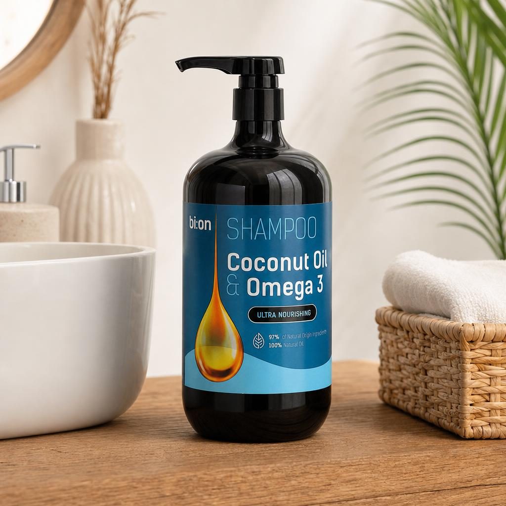 Sampon, Bi On, 946 ml Coconut Oil si Omega3