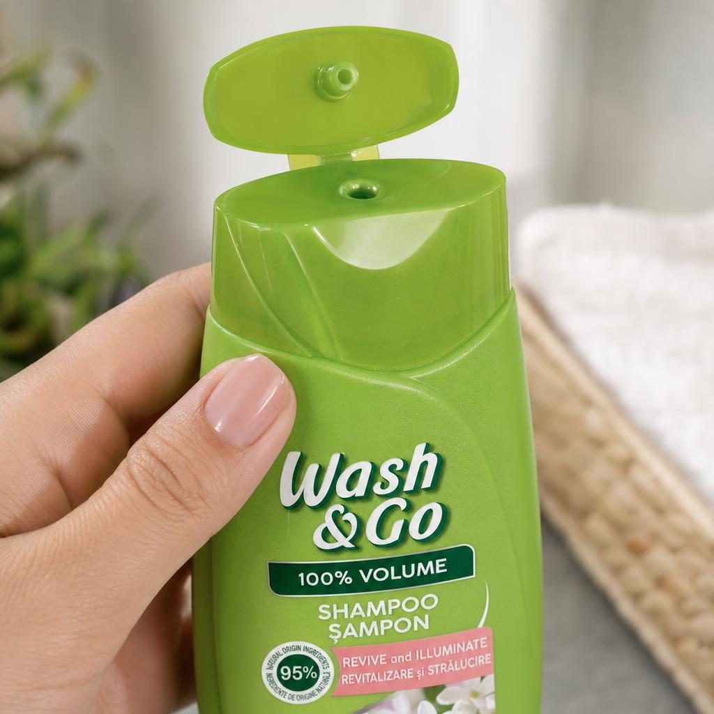 Sampon, Wash si Go, 180 ml, 100% Volume cu Iasomie