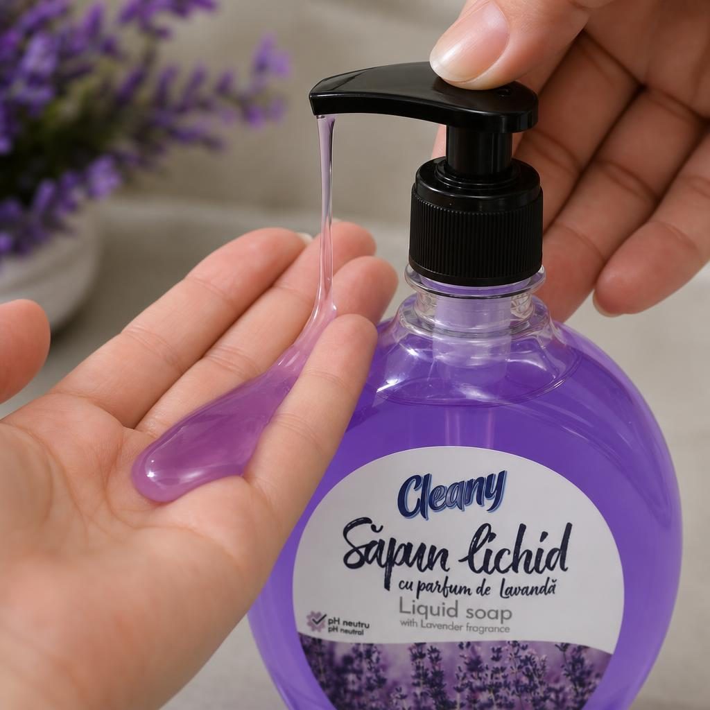Sapun Lichid cu Pompa, Senzate/Cleany, 500 ml, Aroma Lavanda