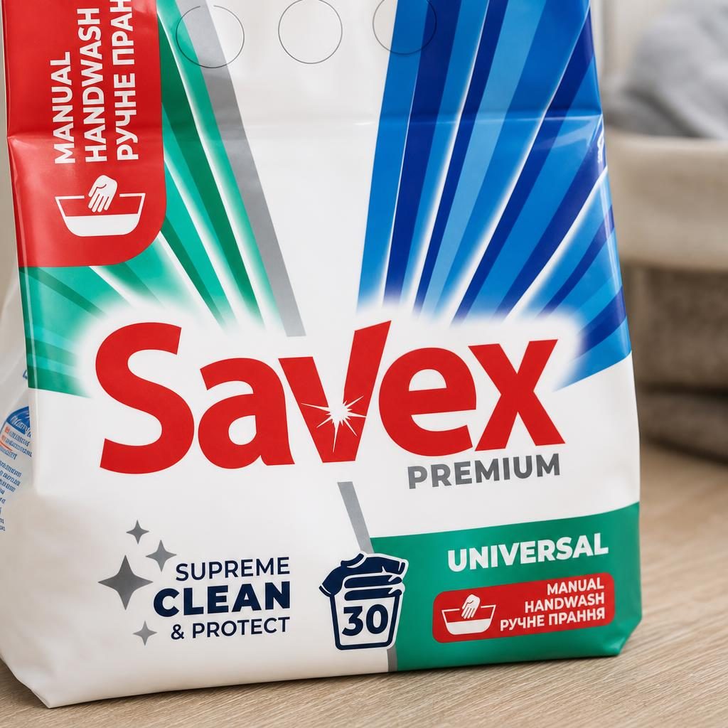 Savex, Detergent Praf Manual, 1.2 kg, Detergent pentru Rufe Universal, 30 Spalari