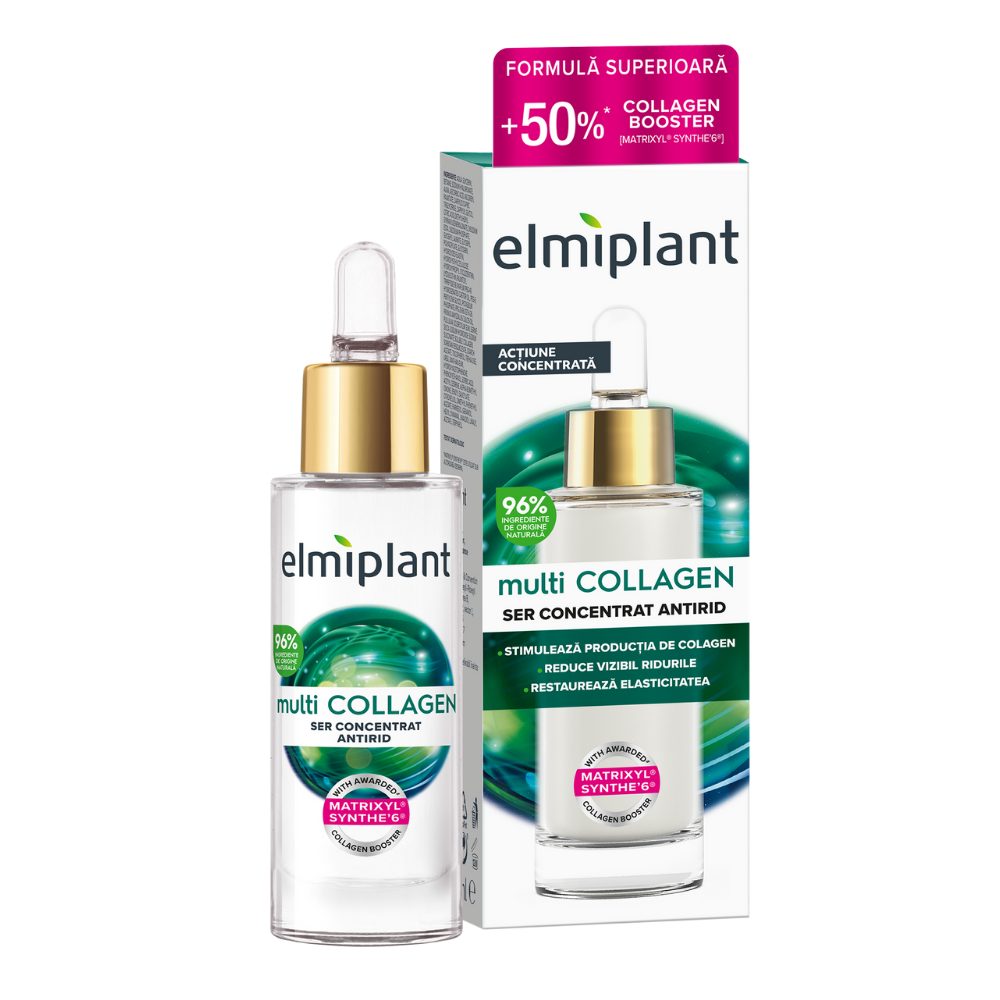 Ser Antirid Pentru Fata, Elmiplant, Multicollagen, Pentru Toate Tipurile de Ten, 30 ml