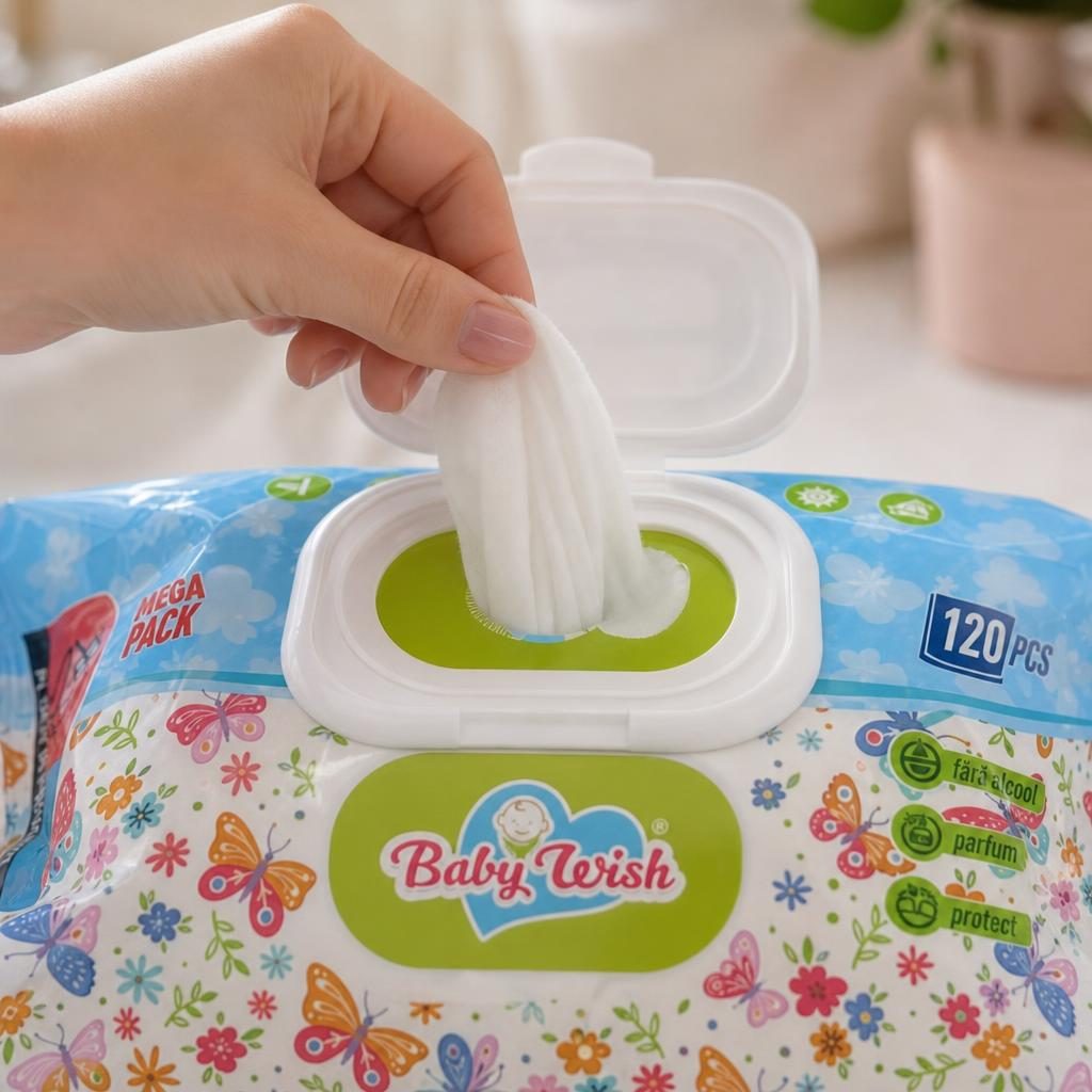 Servetele Umede pentru Bebelus, Baby Wish, Mega Pack 120 buc