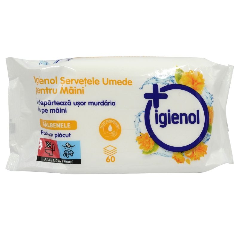 Servetele Umede, Igienol, Maini 60 buc Galbenele