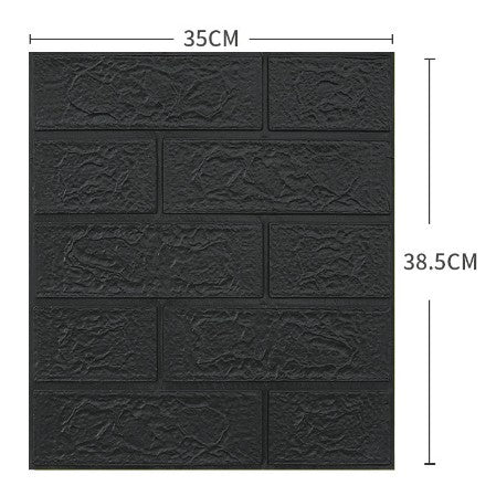 Set 10 Placi Tapet 3D, 35 x 38 cm, 3 mm, 1.33 mp, Negru