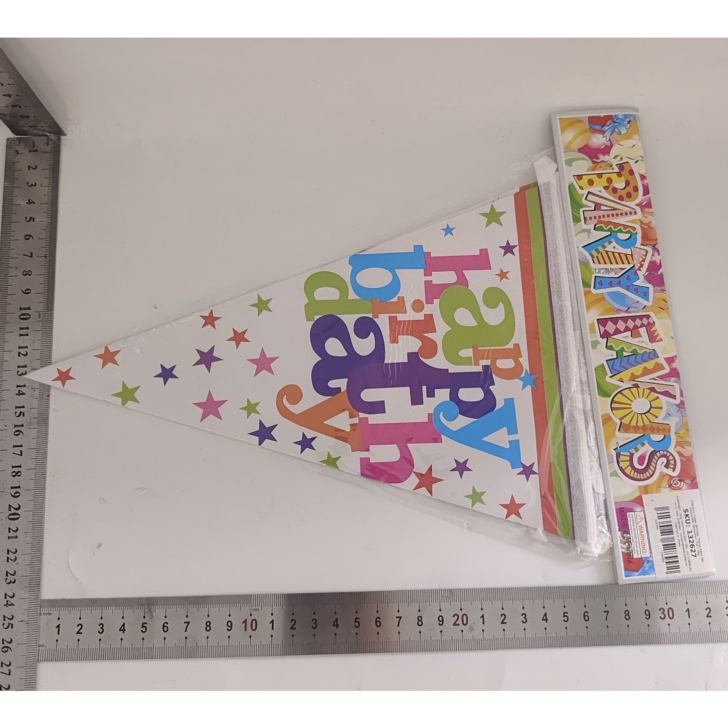 Set 10 Stegulete Tip Banner, Colectia Happy Birthday, 270 cm Lungime, din Hartie Cretata, Multicolor