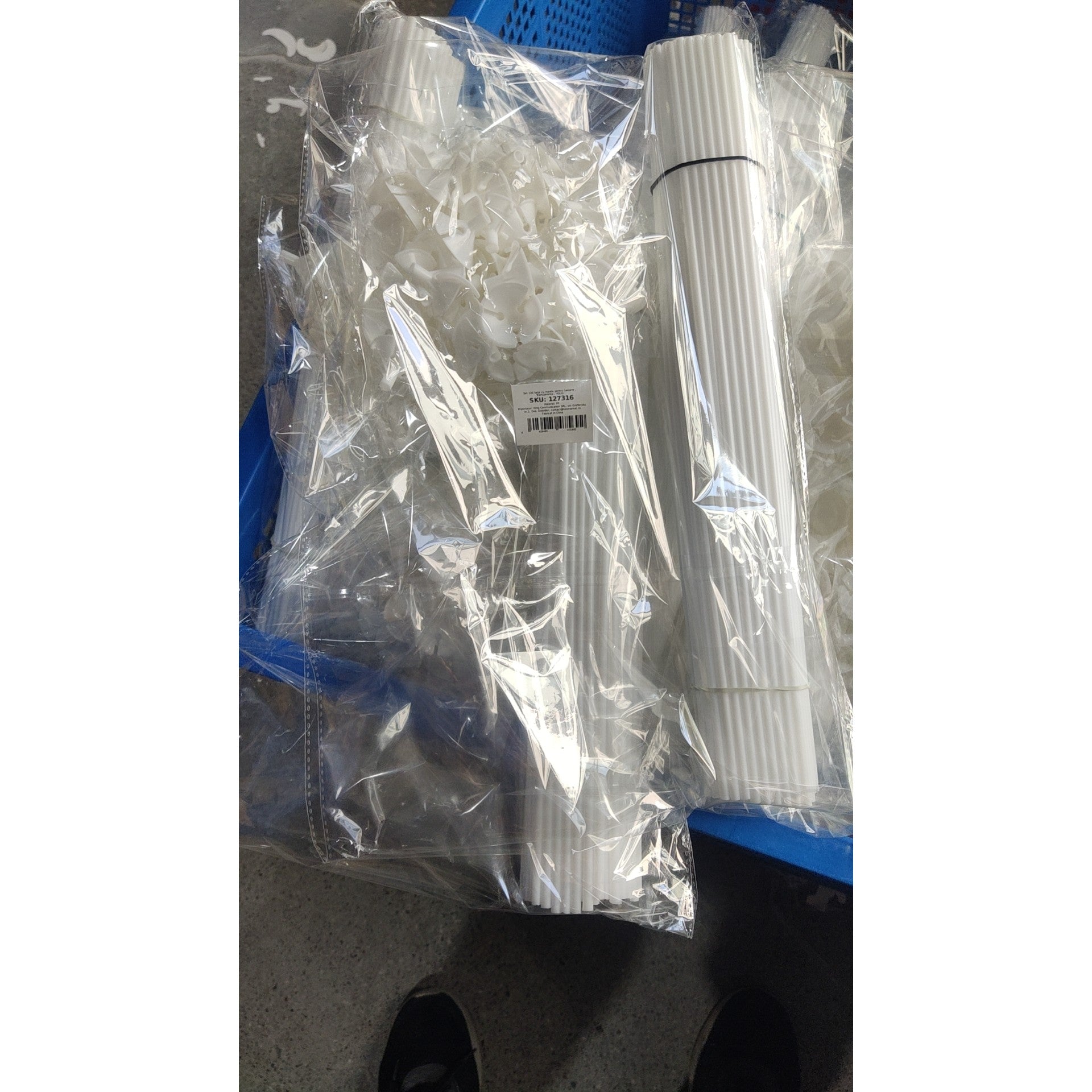 Set 100 Bete cu Rozete pentru Baloane, Suporturi de plastic, Usor de instalat, Reutilizabil, Pentru aniversare, Nunta, Ziua de Nastere, Decor, 40 cm, Transparente