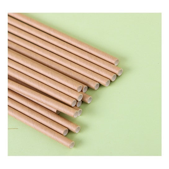 Set 100 Paie, din Hartie, 20 cm, Model Uni, Kraft
