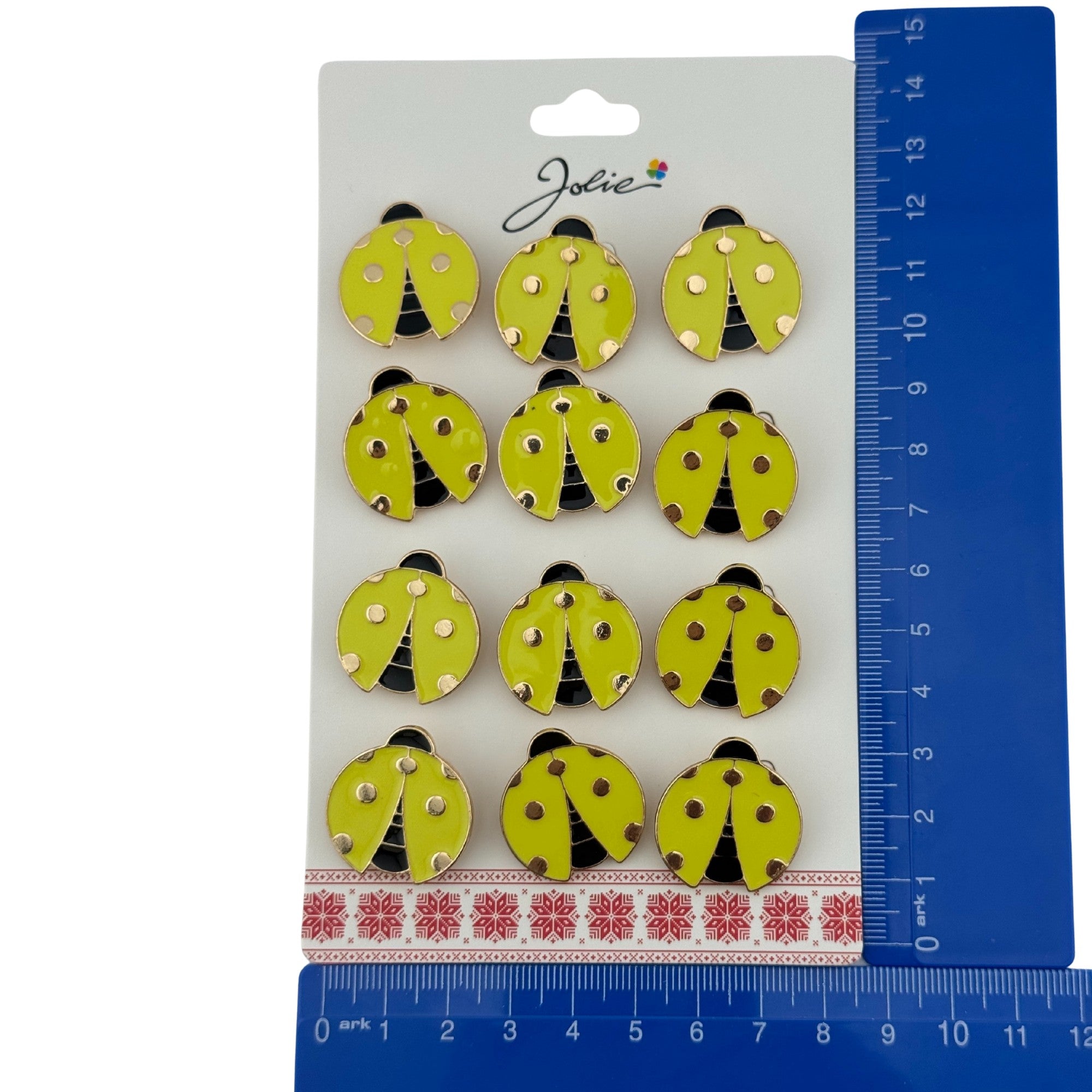 Set 12 Brose Martisor pentru Copii, Model Buburuza, Auriu