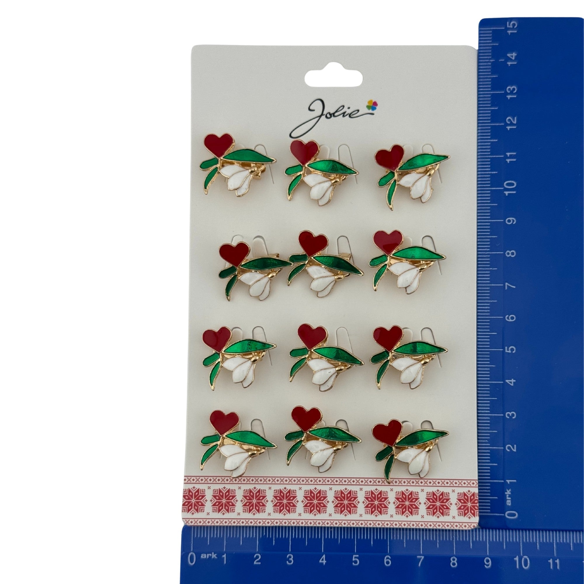 Set 12 Brose Martisor Primavara, Model Ghiocel cu Inima