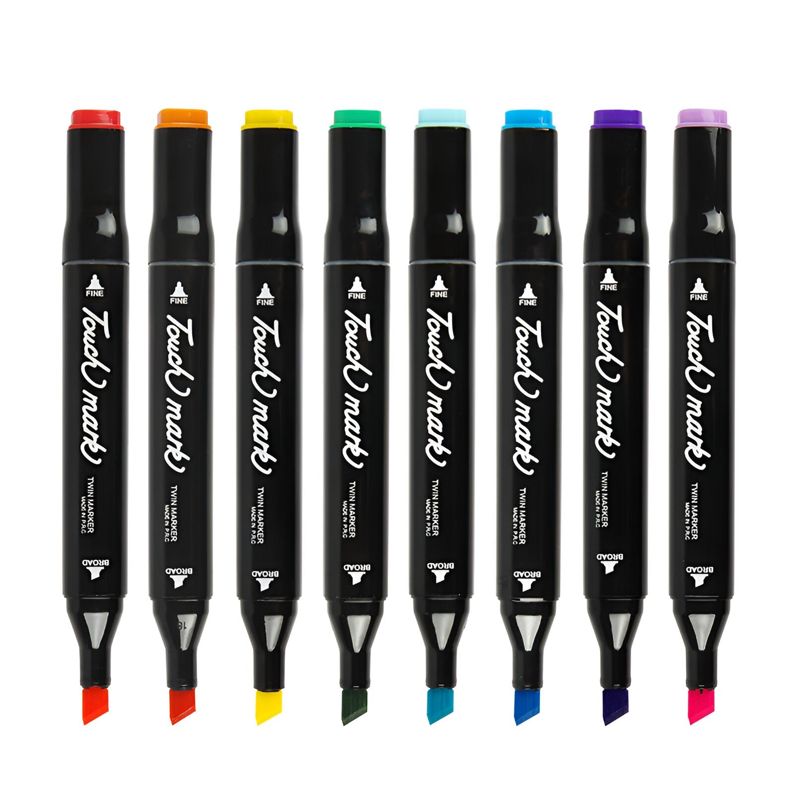 Markere cu Alcool Touch Room, Paleta mare Set de 168+ de Culori, Capat Lat si Capat Precis, Geanta Inclusa, Multicolor