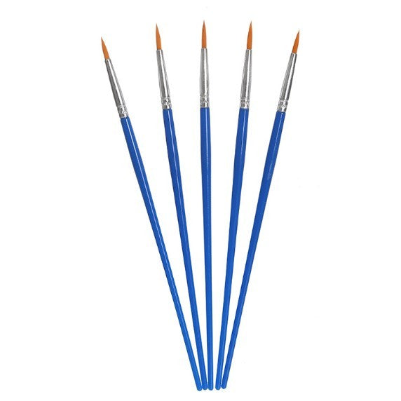 Set 5 Pensule Multifunctionale, pentru Pictura pe Fata, Varf Ascutit, 17.5 cm, Albastru