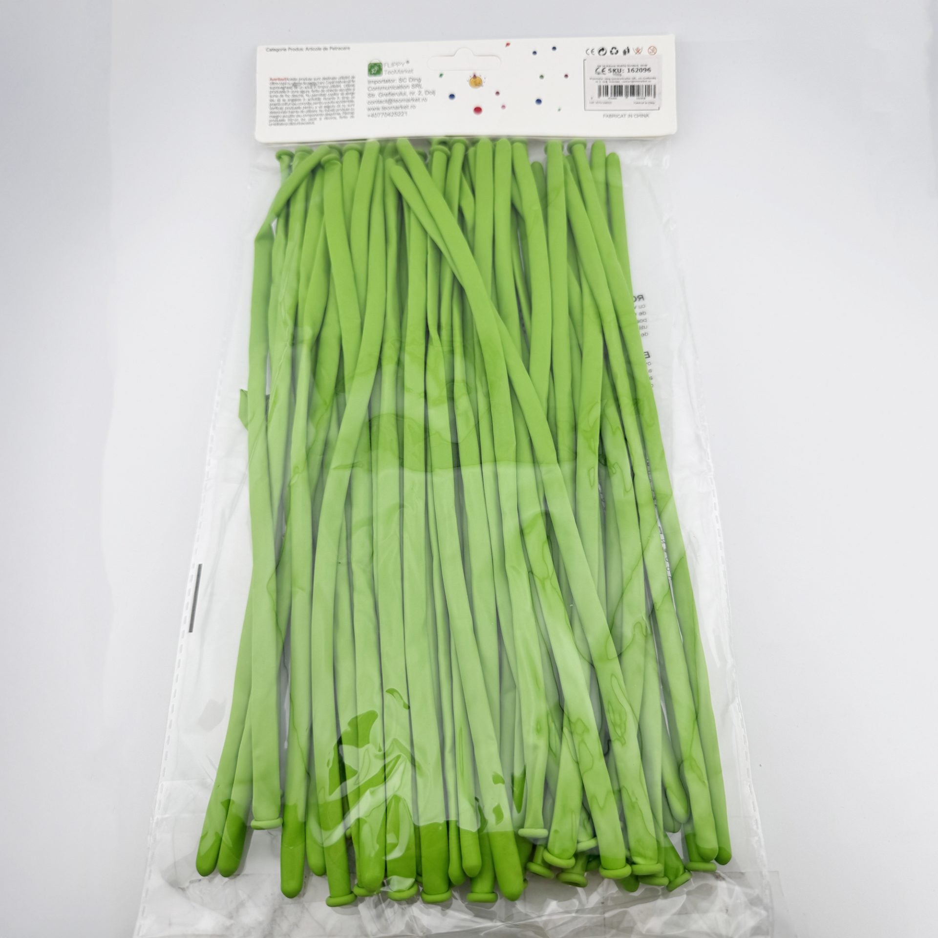 Baloane de Modelaj, Set 50 bucati, Model Standard, din Latex, 30 x 1.5 cm, 1.8 g per unitate, pana la 150 cm, Verde deschis