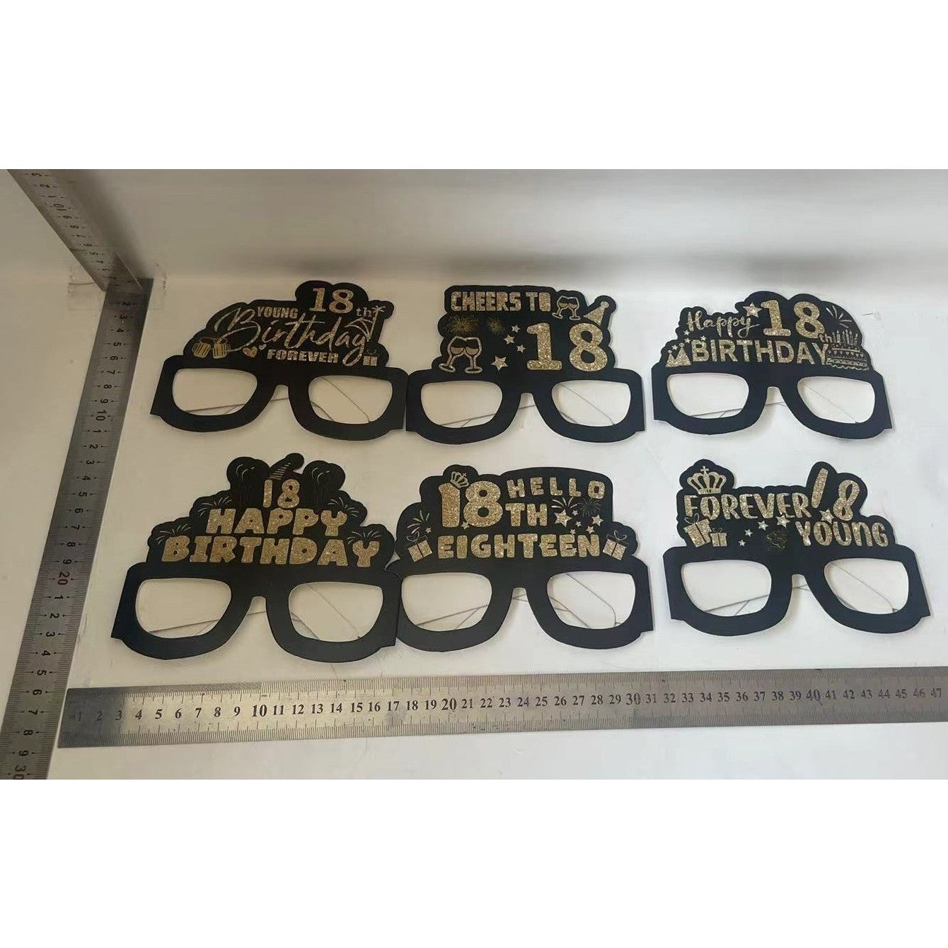 Set 6 Perechi de Ochelari pentru Majorat, Diverse Modele, Negru