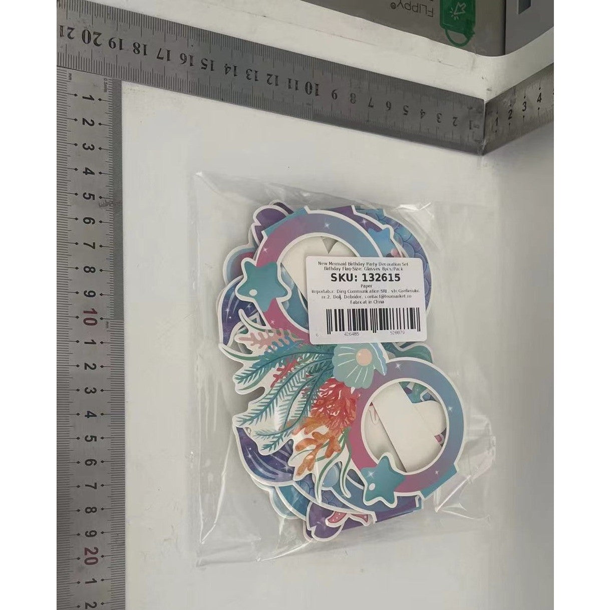 Set 8 Perechi de Ochelari Sirena, Colectia Mermaid, Multicolor