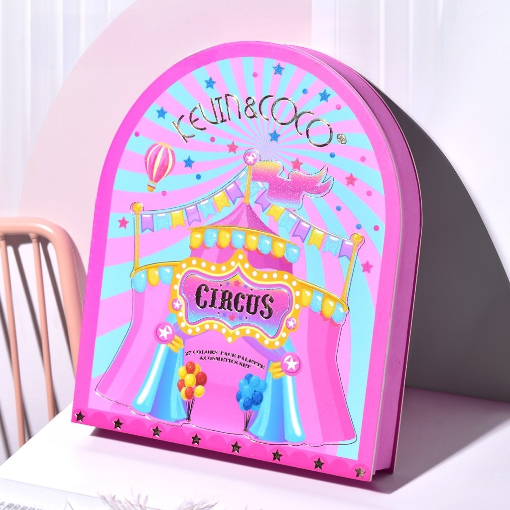 Set 9 Produse de Machiaj, KEVIN & COCO, Arch Circus, 27 culori, 17 x 22.5 x 3.3 cm