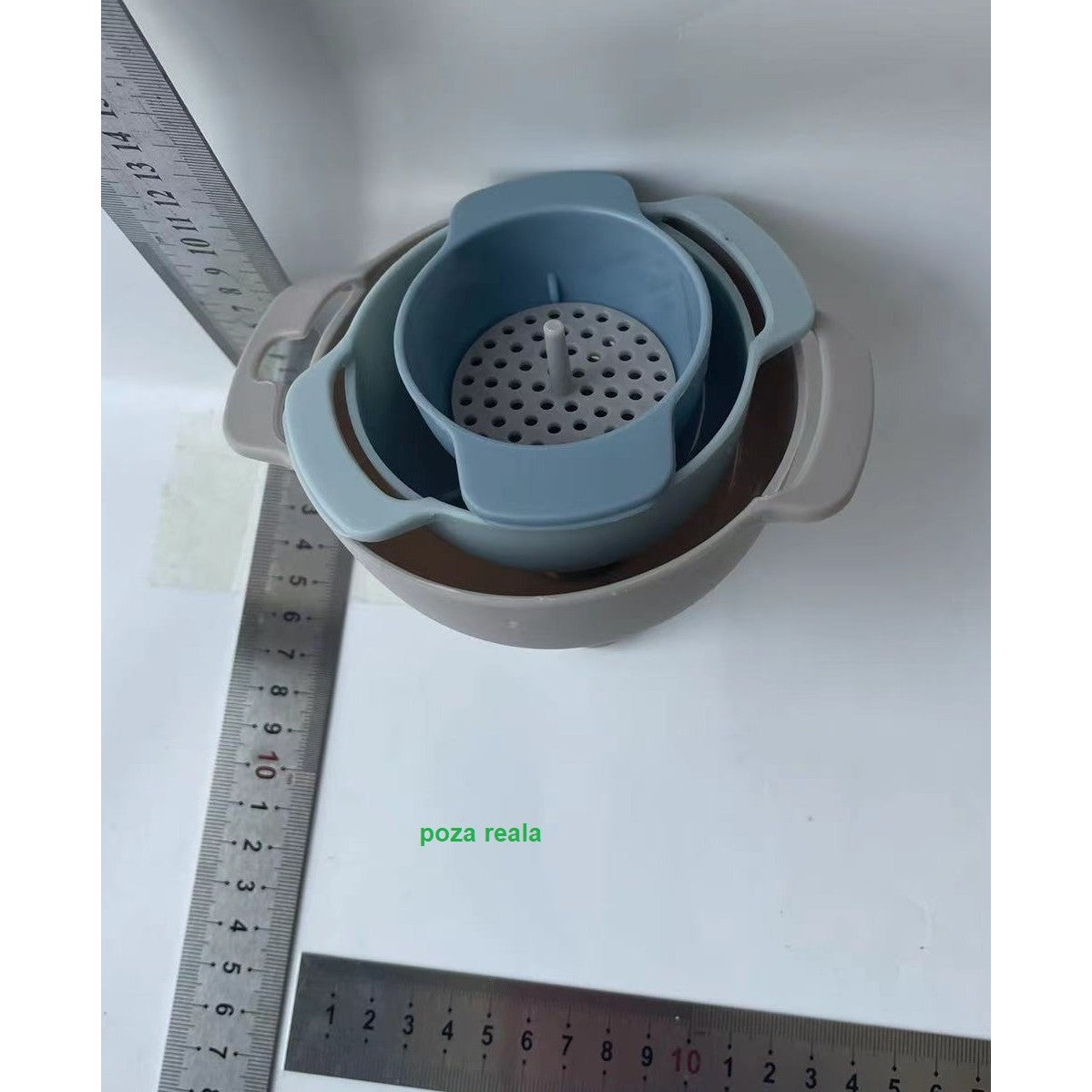 Set de Palnii Multifunctionale + Filtru, 4 in 1, din Plastic, 11 x 10 cm, Albastru