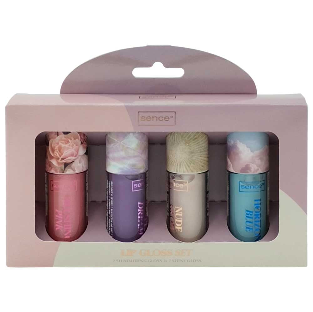 Set, Sence Lip Gloss, 4 Sortimente, 2 X 4.5 ml Shine, 2 X 4.5 ml Shimme