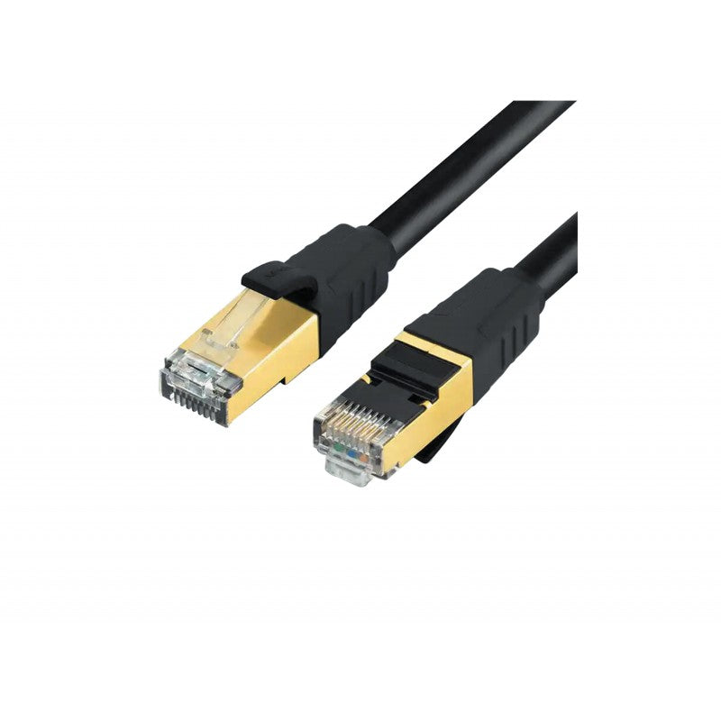 Patchcord SFTP RJ45-RJ45 Cat.7, LSZH, 0.5m, negru - EMTEX "SFTP-7-0.5-BK-LSZH-EMT"
