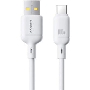 CABLU alimentare si date Baseus Silky, Fast Charging Data Cable pt. smartphone, USB la USB Type-C 100W, 1m, alb "P10377703213-00" - 6932172668884