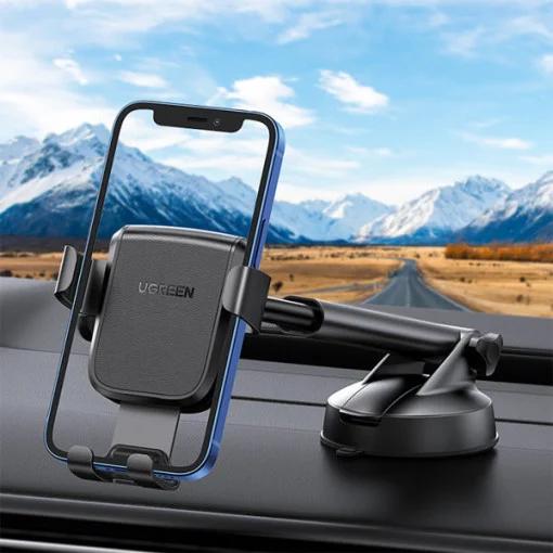 SUPORT AUTO Ugreen pt. SmartPhone, "LP200" fixare parbriz sau bord prin ventuza, negru "60990B" - 6957303893164