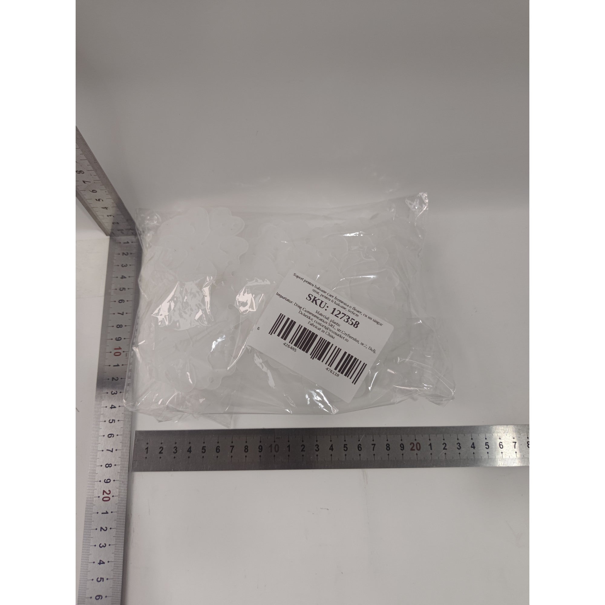 Suport pentru Baloane, care Formeaza o Floare, cu Un Singur Strat, pentru 6 Baloane, 6x6cm, 2.7g