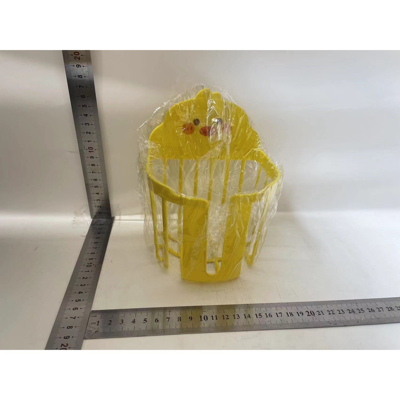 Suport pentru Hartie Igienica, din Plastic PP, Montare pe Perete cu Adeziv, Model Ratusca, 17.5x13.5x12 cm, Galben