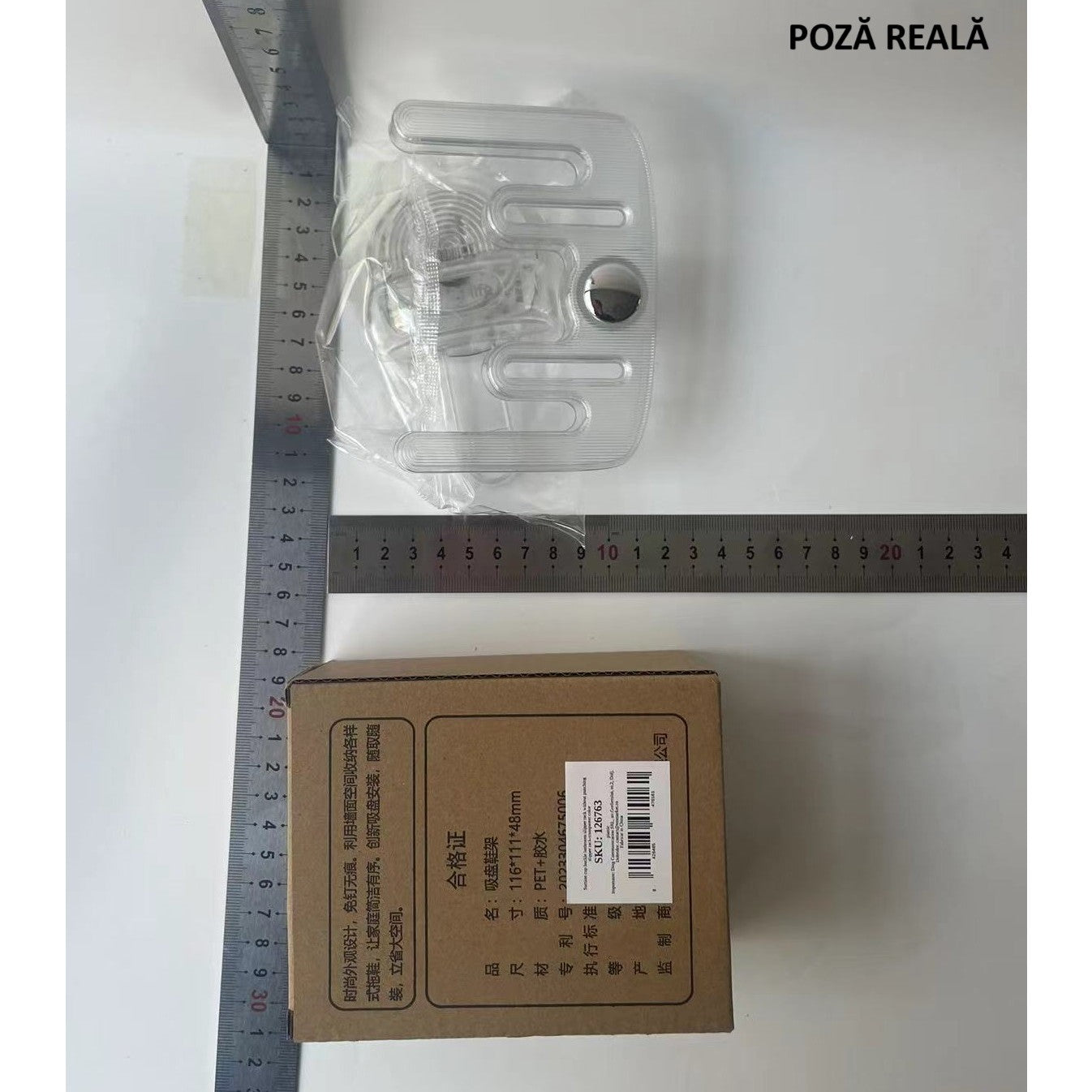 Suport pentru Incaltamintea de Casa, fara Perforare, Montare pe Perete, Prindere Adeziva, 11.6x11x4.8cm, Transparent