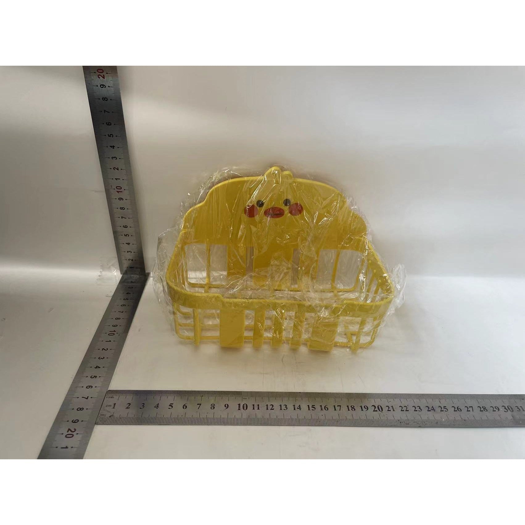 Suport pentru Servetele in Baie, Suport pentru Prosoape, din Plastic PP, Montare pe Perete cu Adeziv, Model Ratusca, 13x19x12 cm, Galben