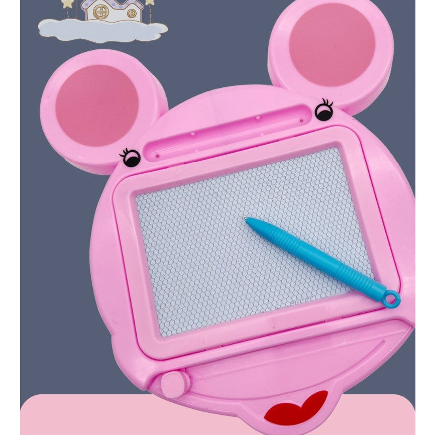 Tabla Magnetica pentru desen, Pix, forma Soricel, dimensiuni 23x26.5 cm, Dezvolta Creativitatea, Roz
