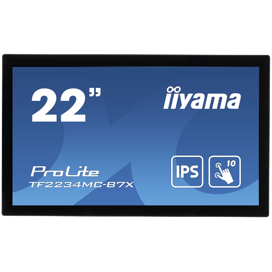 IIYAMA Monitor 21,5" PCAP Bezel Free 10P Touch with Anti-Fingerprint coating,1920x1080,IPS,VGA,DP,HDMI,305cd/m2,Through Glass mode,1000:1,8ms,USB Touch Interface "TF2234MC-B7X"