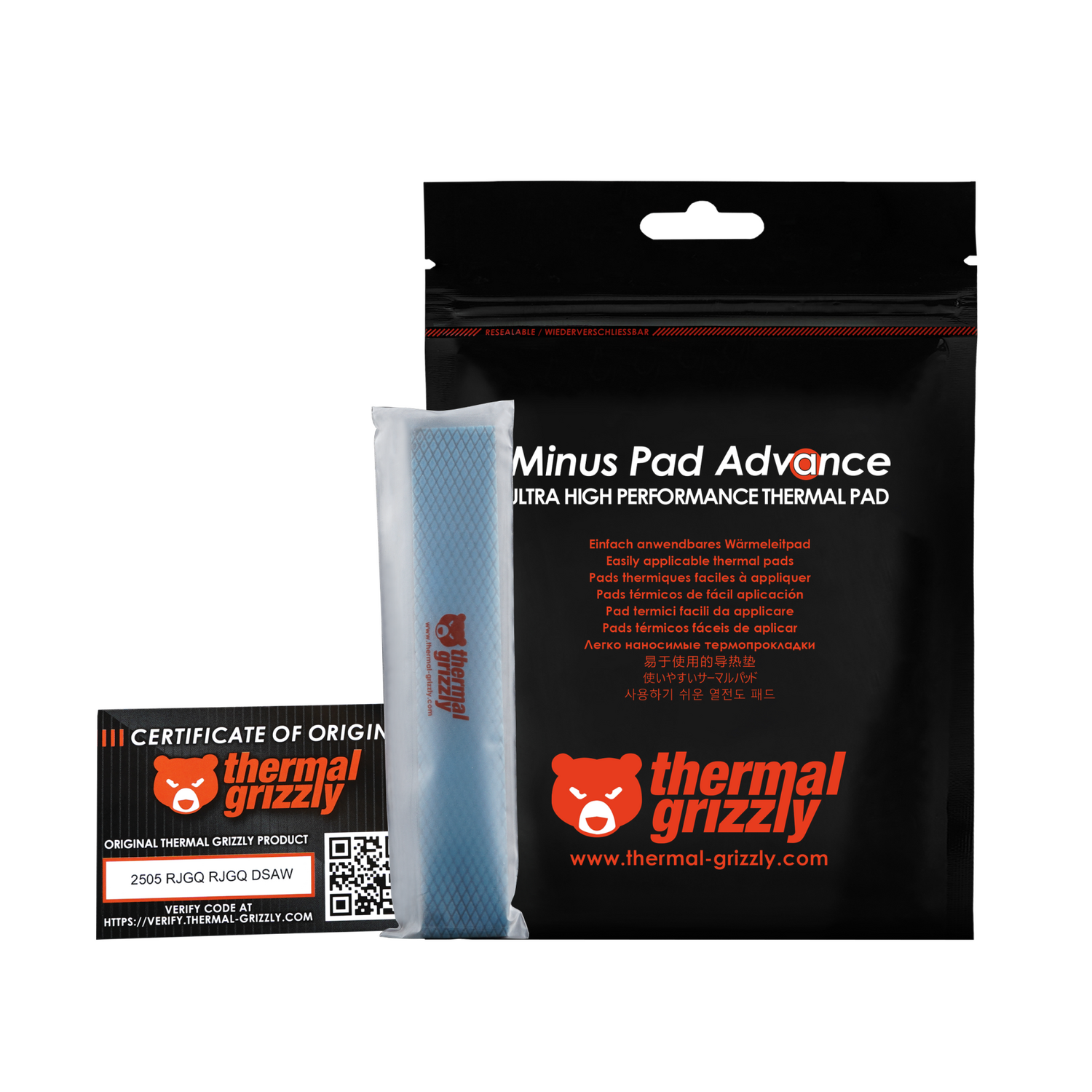Thermal Grizzly Minus Pad Advance, 120x20x1.0 mm, 4 buc "TG-MP-A-120-20-10-4"