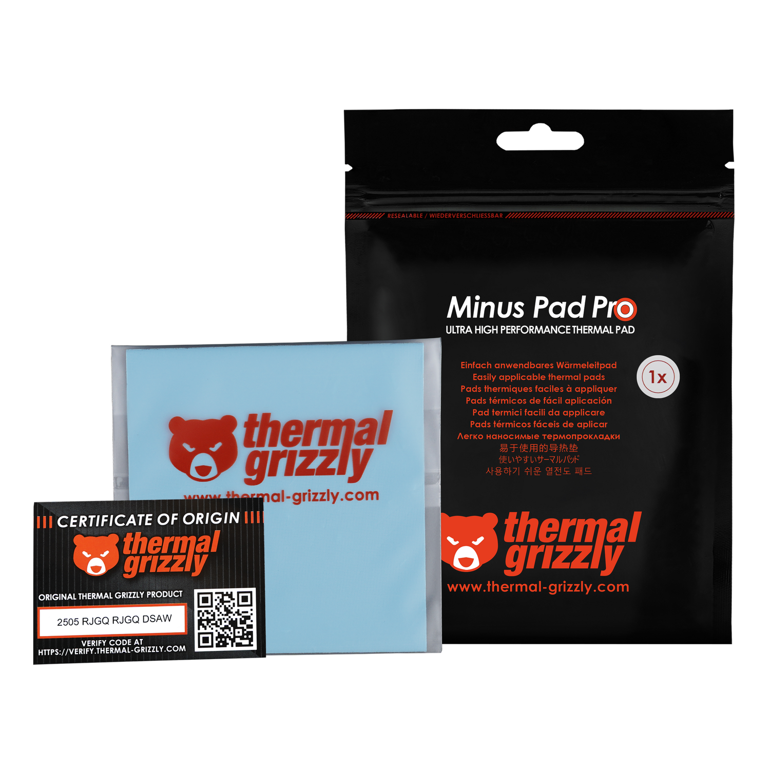 Thermal Grizzly Minus Pad Pro, 100x100x1.0 mm "TG-MP-P-100-100-10"