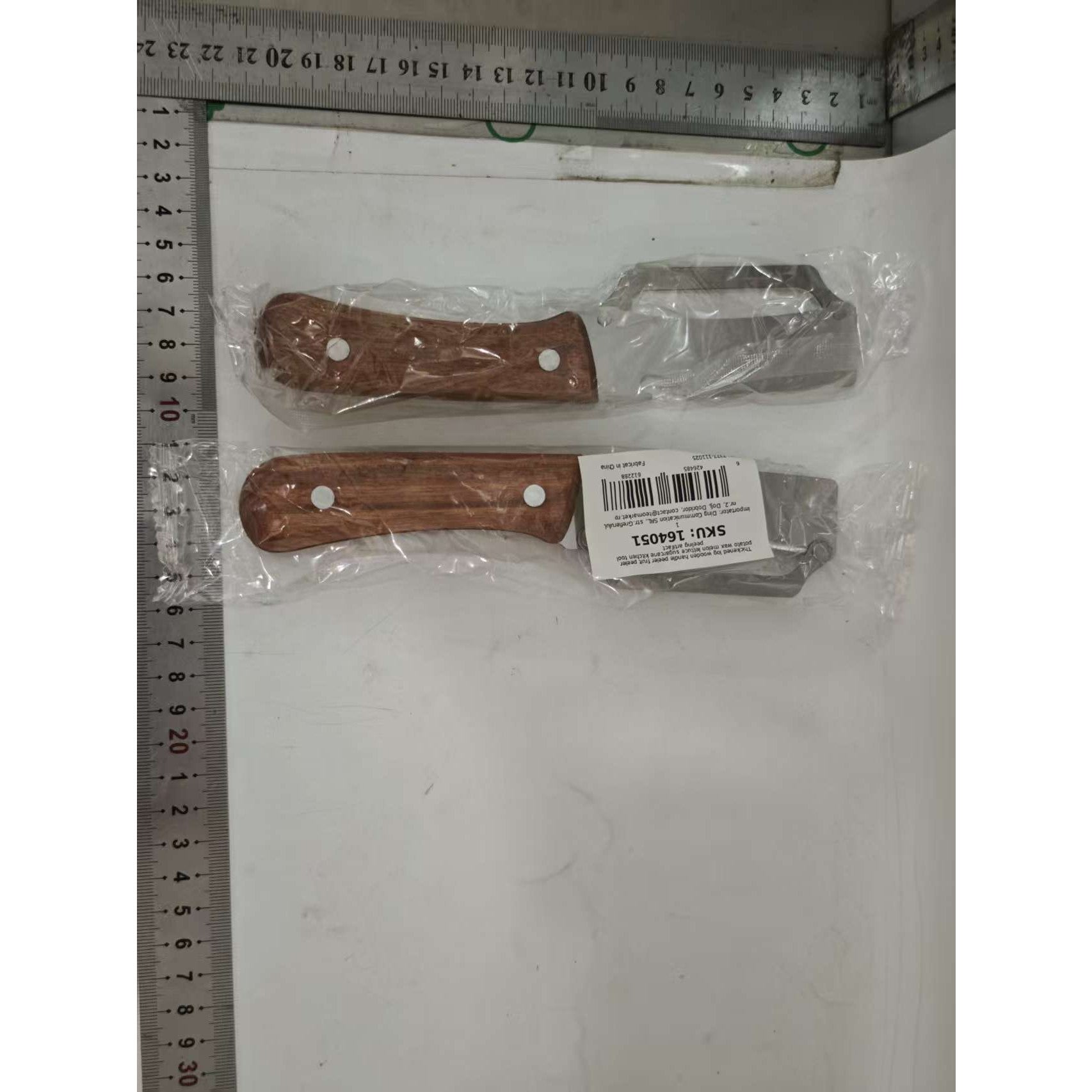 Curatator de Fructe/Legume, 2in1, Desfacator de Sticle, Multifunctional, Maner de Lemn, Maro