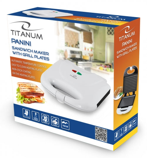 Prajitor de paine tip Sandwich maker Esperanza Panini TKT004W 700W Alb "TKT004W"